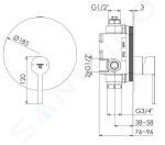 STEINBERG - 260 Sprchová baterie pod omítku, matná černá 260 2243 3 S