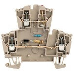 Weidmüller 8013140000 dvojitá průchodková svorka 5.10 mm šroubovací béžová 25 ks