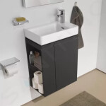 Laufen - Pro S Umyvadlová skříňka s dvířky a boční policí vlevo, 470x275x605 mm, grafit mat H4830020954801