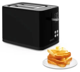 Krups KH6418 Smart'n Light černá / Topinkovač / 850 W / 2 plátky / 7 úrovní zhnědnutí / digitální displej (KH6418)