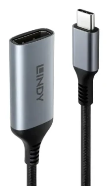 Lindy USB-C na DisplayPort 8K60 šedo-černá / Adaptér / HDR / 0,15 m (43426)