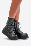 Kožené Botky Workery Na Platformě A Klínu Maciejka 06676-09 Zelené 36