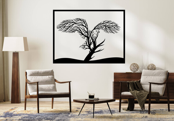 Strom života orel dekorace na zeď Rozměr (cm): 38 x 28, Dekor: Černá