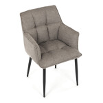 Židle jídelní, hnědá vodoodpudivá látka, černý matný lak, kovové nohy