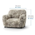Bielastické potahy MARMO béžové křeslo (š. 60 - 110 cm)