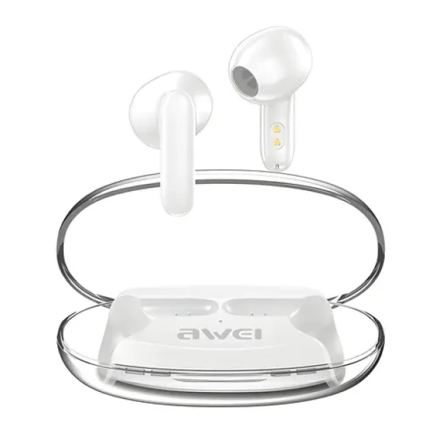 Awei T85 bílá / Bezdrátová sluchátka / TWS / ENC / Bluetooth 5.3 / dobíjecí pouzdro (T85 ENC)
