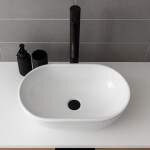 Erga Della, umyvadlo na desku 475x340x140 mm, bílá lesklá, ERG-V03-DELLA48-WH
