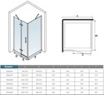 H K - Sprchovací kút MELODY F5 76x100 cm s jednokrídlovými dverami s pevnou stenou, (dvere 76cm / bočná stena 100cm) včetně sprchové vaničky z litého mramoru SE-MELODYF576100/THOR-10076