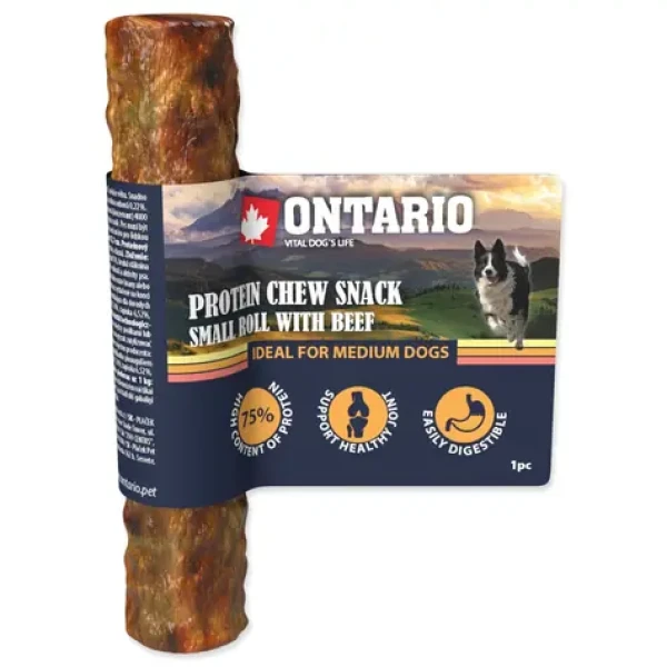 Ontario Protein žvýkací pamlsek malá rolka s hovězím 12.7cm (214-56051)