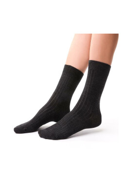 Dámské žebrované ponožky Steven art.130 Merino fialová melanž 38-40