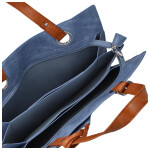 Trendy dámská koženková kabelka na rameno Valika, džínově modrá