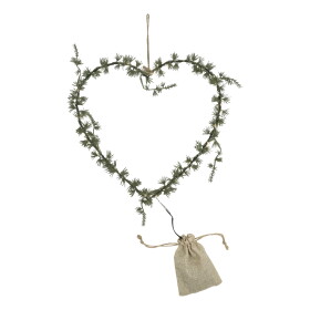 Chic Antique Svítící LED dekorace z umělého jehličí Wreath Heart, zelená barva, plast