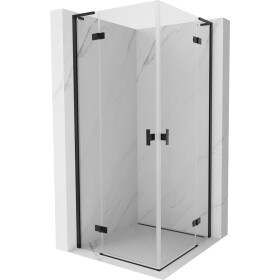 MEXEN/S - Mist-H L Duo sprchový kout dveře křídlové 100 x 100, transparent, černá 8A5L-100L-100P-70-00