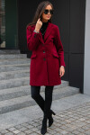 Dámský kabát PLA0012 Bordó - Roco Fashion bordó 46