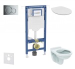 GEBERIT - Duofix Set předstěnové instalace, klozet Alpha se sedátkem, tlačítko Sigma01, lesklý chrom SANI11CD1104