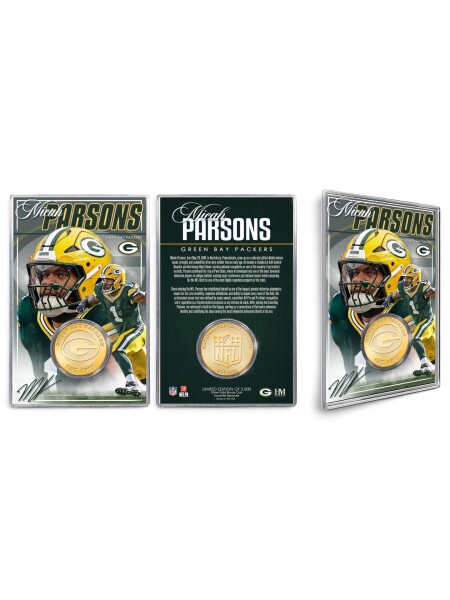 Mince Green Bay Packers NFL Micah Parsons Acrylic Bronze Coin Card