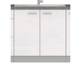 Kuchyňská dřezová skříňka Bianka 80ZL, 80 cm, bílý lesk