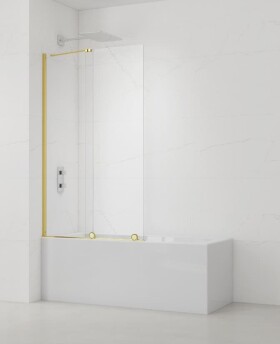 Vanová zástěna SAT Walk-In Xmotion 150x117,5 cm zlatá SATWIXMVZ150Z SATWIXMVZ150Z