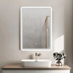 Zrcadlová skříňka s osvětlením SAT 50x71 cm kov SATZGALED5071BI SATZGALED5071BI
