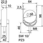 OBO Bettermann 6479308 U-stojina (d x š x v) 6 m x 70.00 mm x 50.00 mm 1 ks šedá