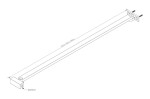 Erga Paris, rohová vzpěra pro sprchové zástěny o tloušťce skla 6/8/10 mm, délka 60cm, zlatá matná, ERG-V02-PARIS-BAR60-GB