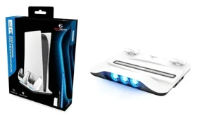 EgoGear SCC5 bílá / Nabíjecí a chladicí stanice / PS5 a ovladač / LED indikace / 2x USB (SCC5-P5-WH)