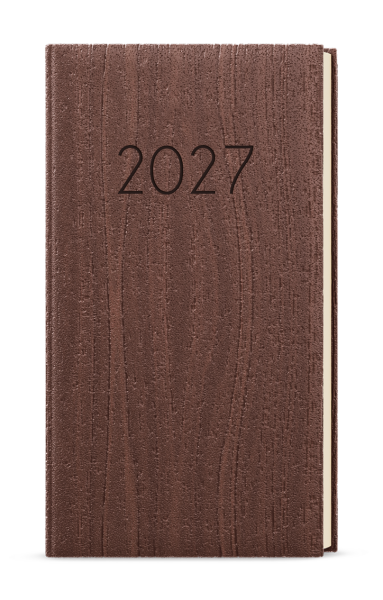Týdenní diář 2027 Baloušek Jakub Wood kapesní hnědá