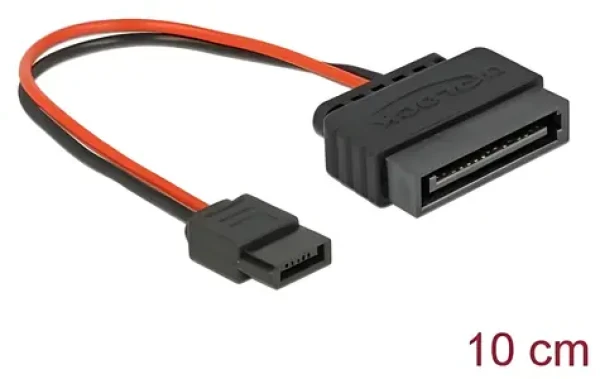 DeLock SATA Slim 6pin - SATA 15pin kabel černá, červená / Napájecí kabel / 0,1 m (84873)