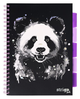Spirálový blok A4, 100l, 80g, linkovaný - Panda