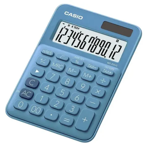 CASIO MS 20 UC BU modrá / Kalkulačka / dvanáctimístná / duální napájení (MS 20 UC BU)