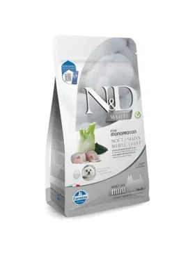Farmina ND White Dog Mořský vlk 2 kg / Granule pro psy / dospělá malá plemena / spirulina a fenykl
