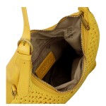 Stylová dámská háčkovaná kabelka Coveri Luna, žlutá