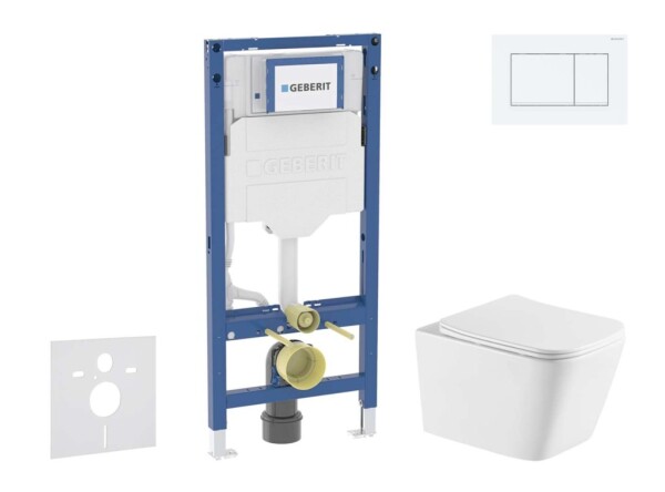 GEBERIT - Duofix Set předstěnové instalace, klozetu Arkas I a sedátka softclose, tlačítko Sigma20, bílá/bílá mat SANI11CA31145