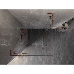 MEXEN/S - Lunar L Duo sprchový kout dveře křídlové 70 x 70, transparent, růžové zlato 834L-070L-070P-60-00
