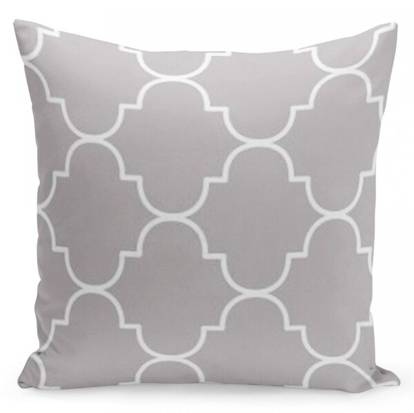 DumDekorace Moderní měkký šedý přehoz s bílým vzorem 45x45 cm