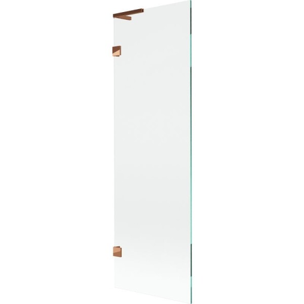MEXEN/S - Lunar L vanová zástěna FIX 60 x 150, transparent, růžové zlato 897L-060-000-60-00