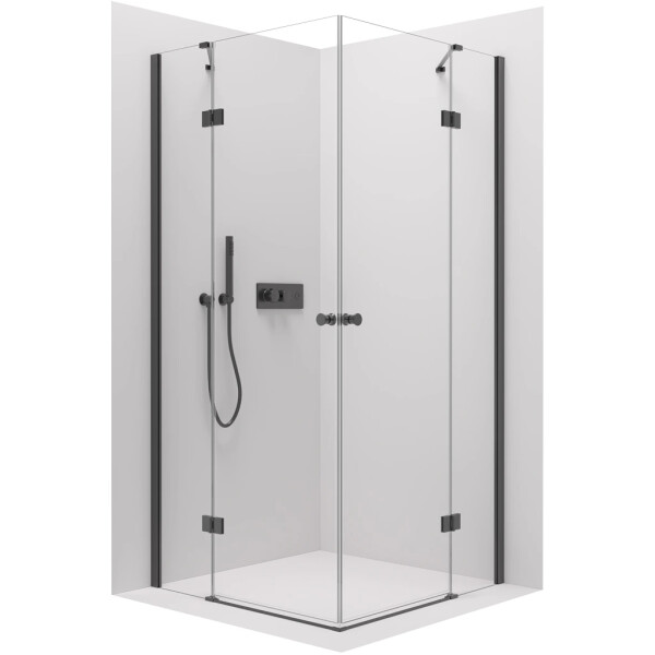 CERANO - Sprchový kout Marino Duo L/P - 6 mm - černá matná, transparentní sklo - 110x90x190 - pantový CER-480205