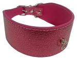 HUHUBAMBOO Obojek Metal růžová L / Pro chrty / 50 mm x 33-38 cm / Hovězí kůže (355428)