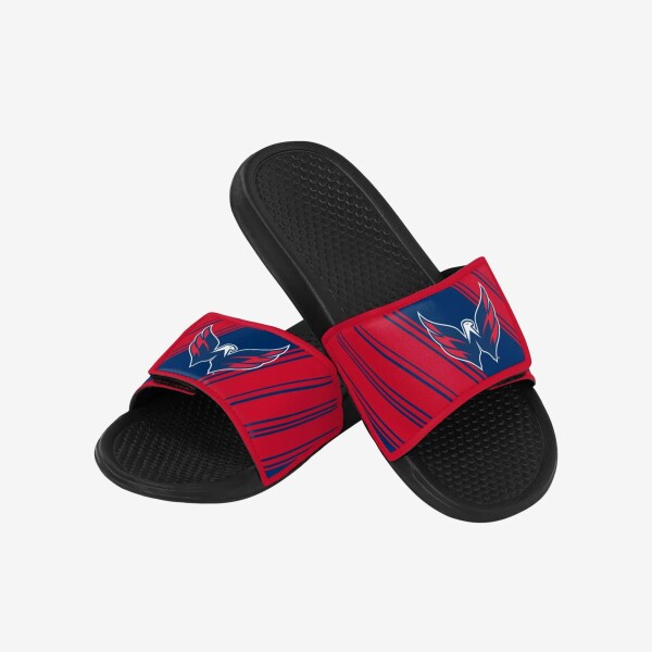 FOCO Pánské pantofle Washington Capitals NHL Legacy Velcro Sport Slide Slipper Velikost: S = 39-41 EU