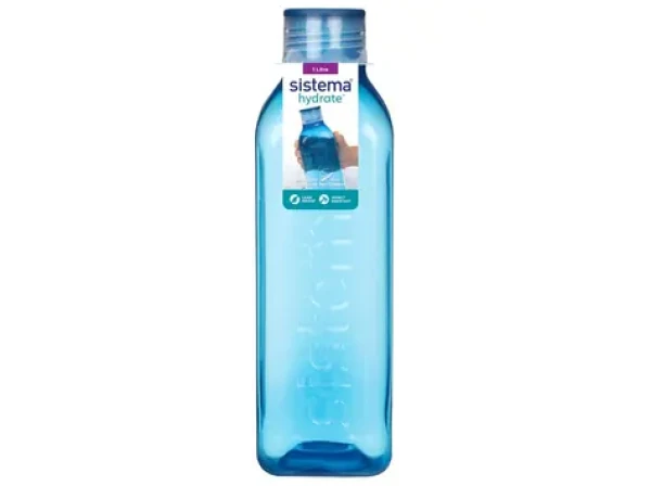 Sistema Hydrate Square Hranatá láhev se šroubovacím víčkem 1 l modrá (8592001423091)
