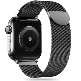 Tech-Protect MilaneseBand černá / Řemínek milánský tah / pro Apple Watch Series 4-9, SE, Ultra 1 a 2 / 42/44/45/49 mm