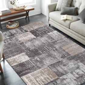 DumDekorace Moderní koberec Panamero - šedý s geometrickým vzorem Šířka: 80 cm | Délka: 150 cm
