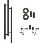 CERANO - Koupelnový radiátorový set Fabiano - ústřední vytápění - boční připojení - 251W - černá matná - 1200x220 mm CER-523044