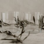 Eulenschnitt Sklenice na vodu Boy / Love 350 ml – set 2 ks, černá barva, čirá barva, sklo