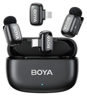 BOYA Mini 12 černá / Bezdrátový mikrofon / 2x vysílač 2x přijímač / Plug-and-play (BOYA MINI-12)