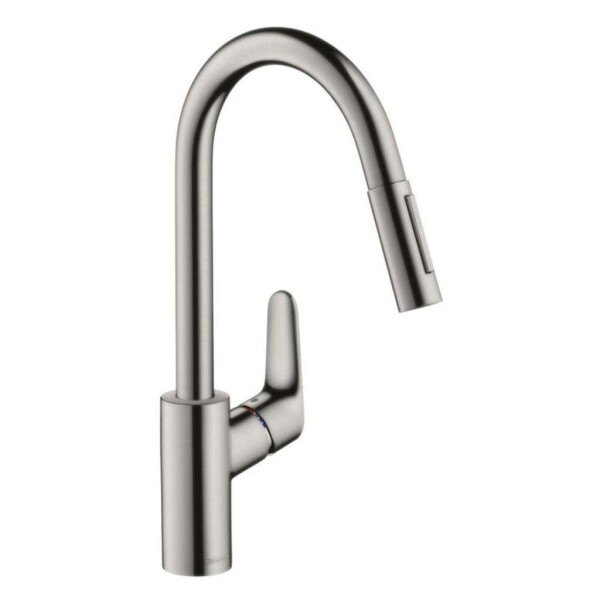 HANSGROHE - Focus M41 Dřezová baterie M4116-H240 s výsuvnou sprškou, sBOX, vzhled nerezu 73880800