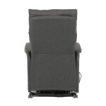 Křeslo polohovací, eletrické, šedá látka.