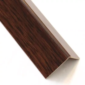 Profil uholníkový samolepiace PVC drevo tmavé 19.5x19.5x2600