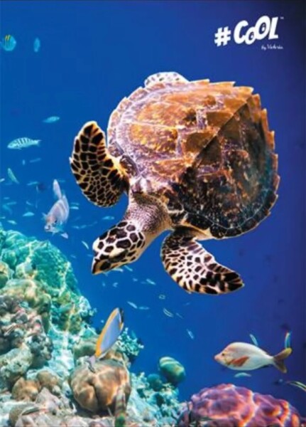 Victoria Victoria, ISVFC76, školní sešit Waterworld, nelinkovaný, 80 listů, A4, 1 ks Motiv: Číslo 1