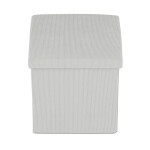 Taburet s úložným prostorem, krémová manšestrová látka